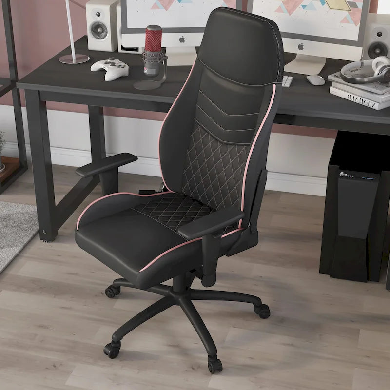 Fauteuil inclinable de jeu en similicuir noir