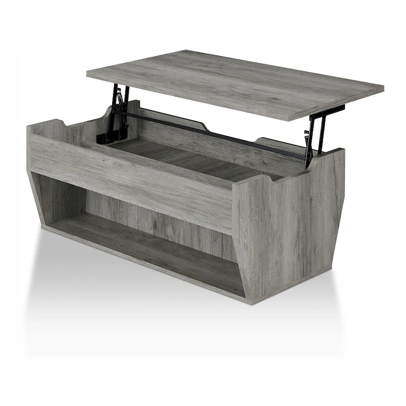 Table basse rustique relevable en bois de 41 pouces