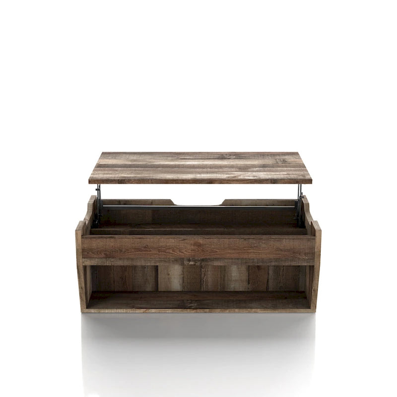 Table basse rustique relevable en bois de 41 pouces