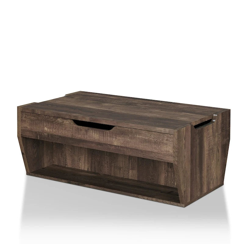 Table basse rustique relevable en bois de 41 pouces