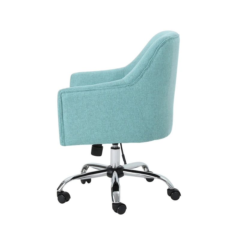 Chaise de bureau moderne mi-siècle en tissu avec base chromée