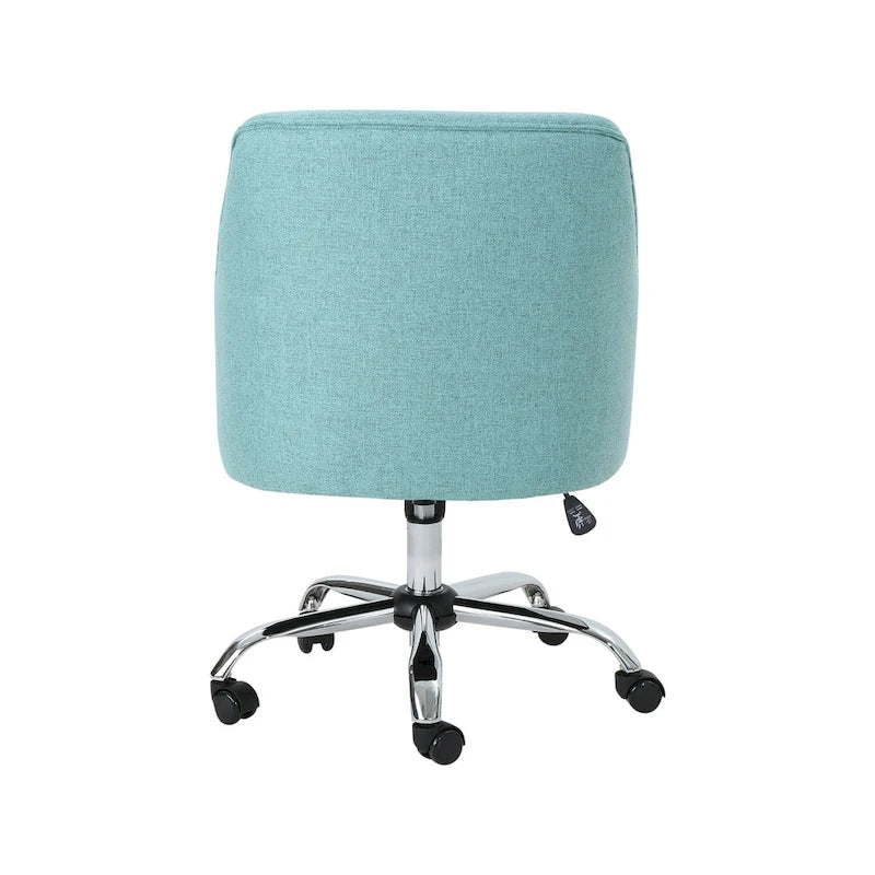 Chaise de bureau moderne mi-siècle en tissu avec base chromée