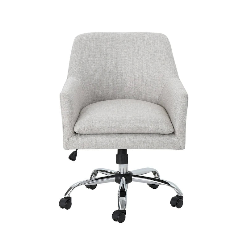 Chaise de bureau moderne mi-siècle en tissu avec base chromée