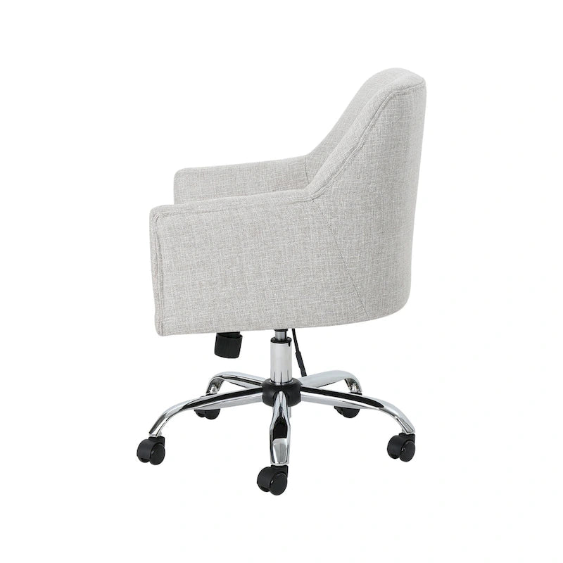 Chaise de bureau moderne mi-siècle en tissu avec base chromée