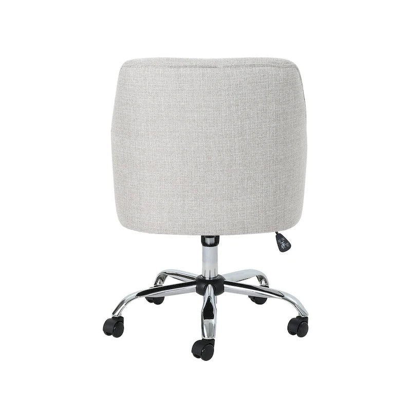 Chaise de bureau moderne mi-siècle en tissu avec base chromée