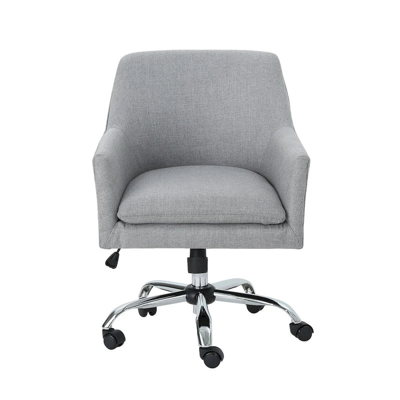 Chaise de bureau moderne mi-siècle en tissu avec base chromée