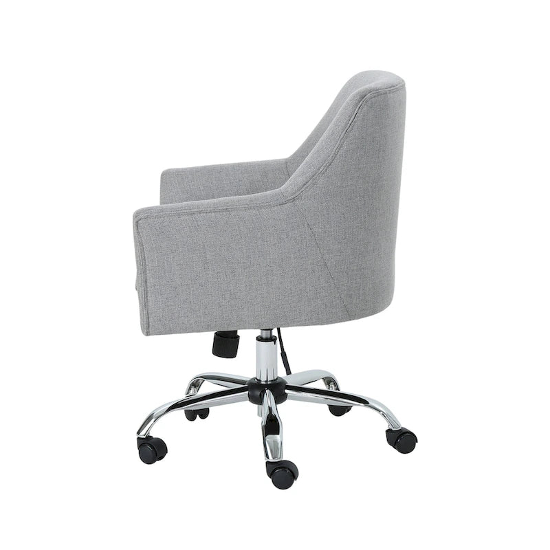 Chaise de bureau moderne mi-siècle en tissu avec base chromée