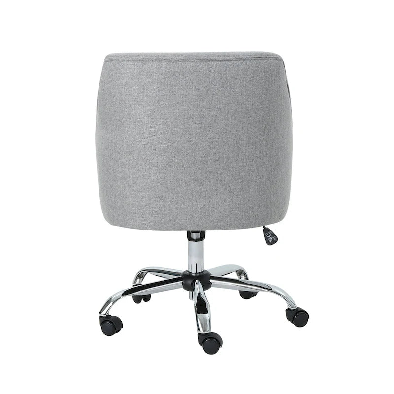 Chaise de bureau moderne mi-siècle en tissu avec base chromée