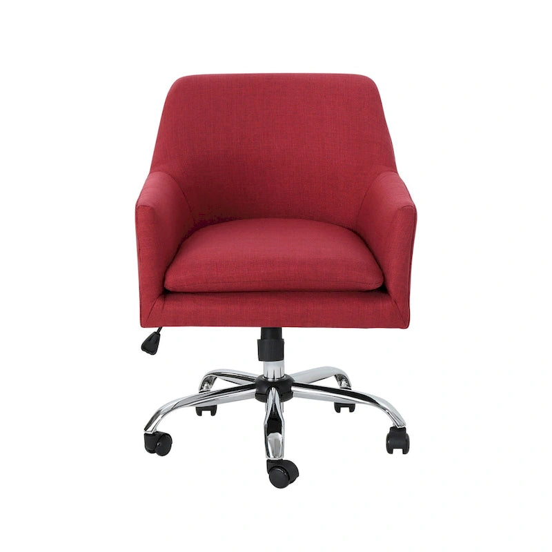 Chaise de bureau moderne mi-siècle en tissu avec base chromée