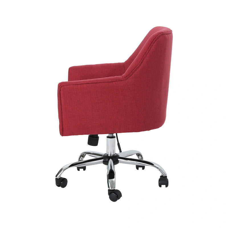 Chaise de bureau moderne mi-siècle en tissu avec base chromée
