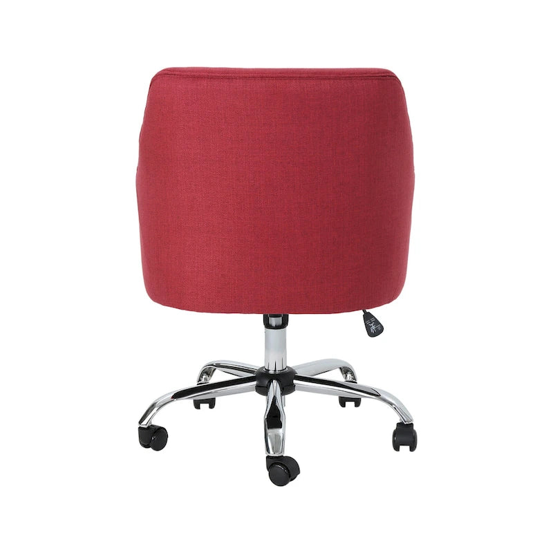 Chaise de bureau moderne mi-siècle en tissu avec base chromée