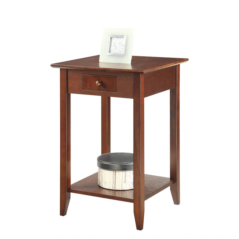 Table d'appoint à 1 tiroir et étagère American Heritage