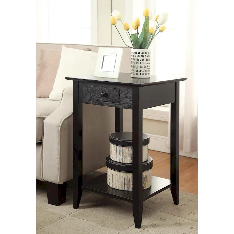Table d'appoint à 1 tiroir et étagère American Heritage