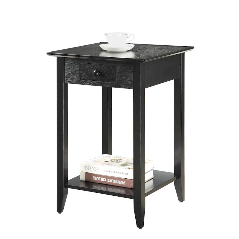 Table d'appoint à 1 tiroir et étagère American Heritage