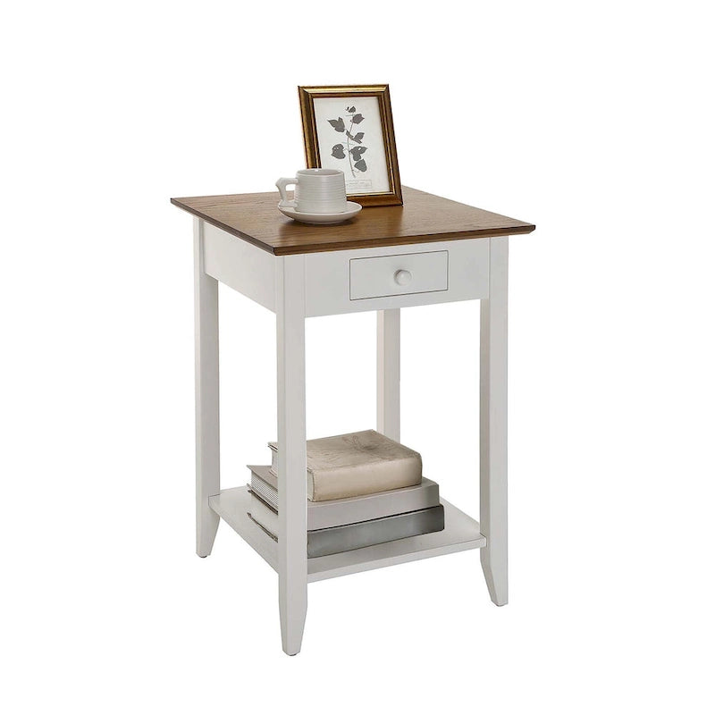 Table d'appoint à 1 tiroir et étagère American Heritage