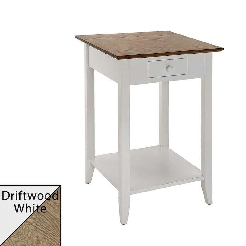 Table d'appoint à 1 tiroir et étagère American Heritage