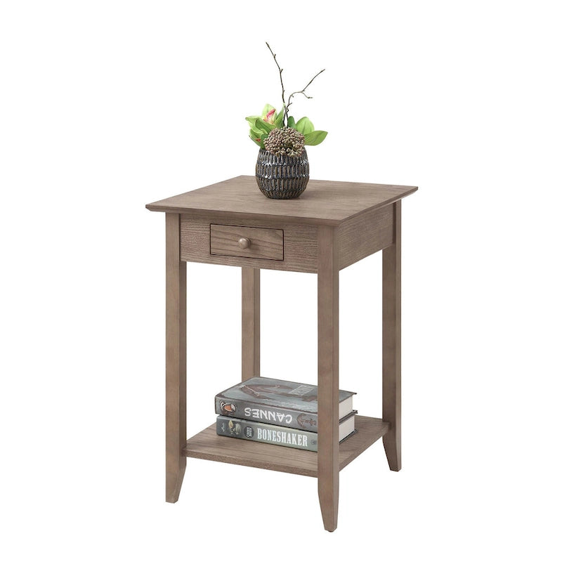 Table d'appoint à 1 tiroir et étagère American Heritage