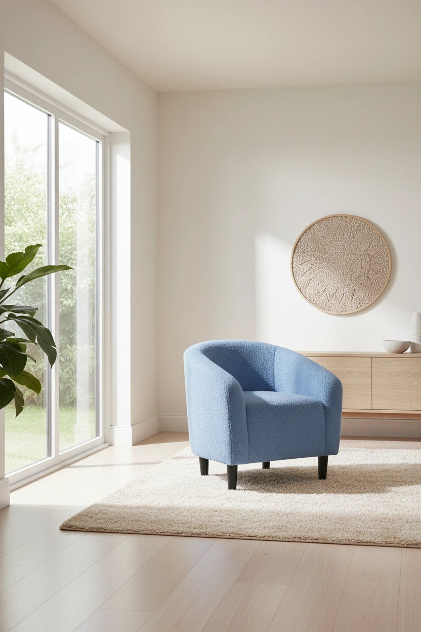 Yaheetech Club Chair Accent Barrel Chair Upholstered Arm Chair