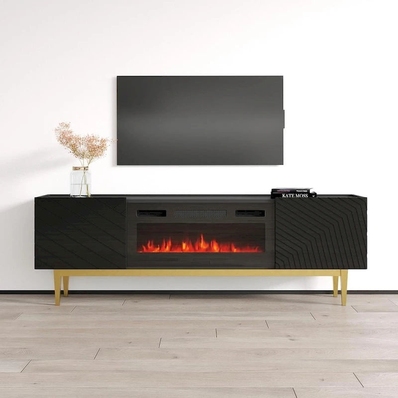 Meuble TV avec cheminée