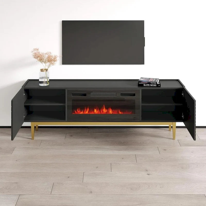 Meuble TV avec cheminée