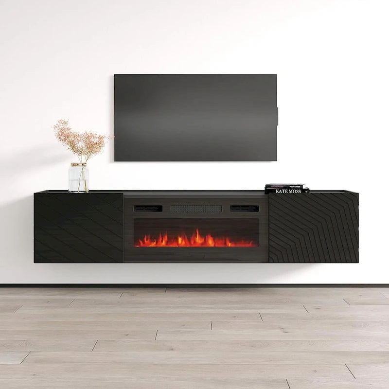 Meuble TV avec cheminée
