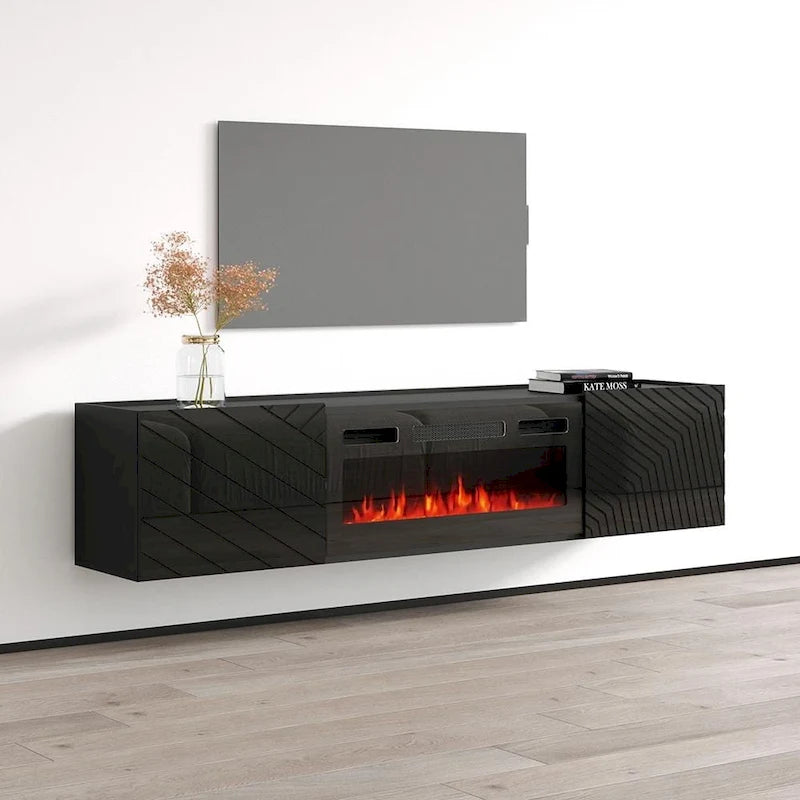 Meuble TV avec cheminée