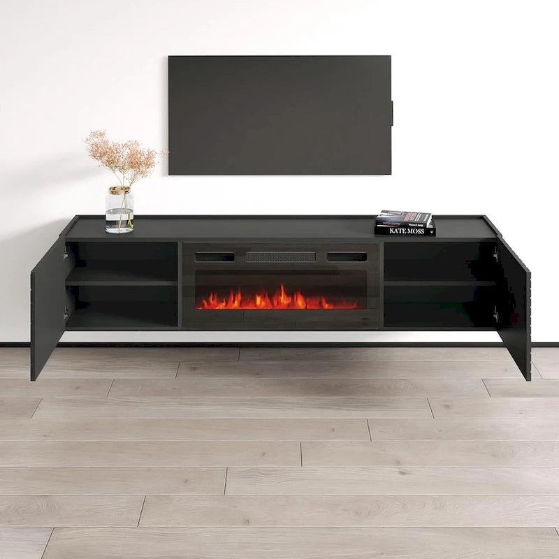 Meuble TV avec cheminée