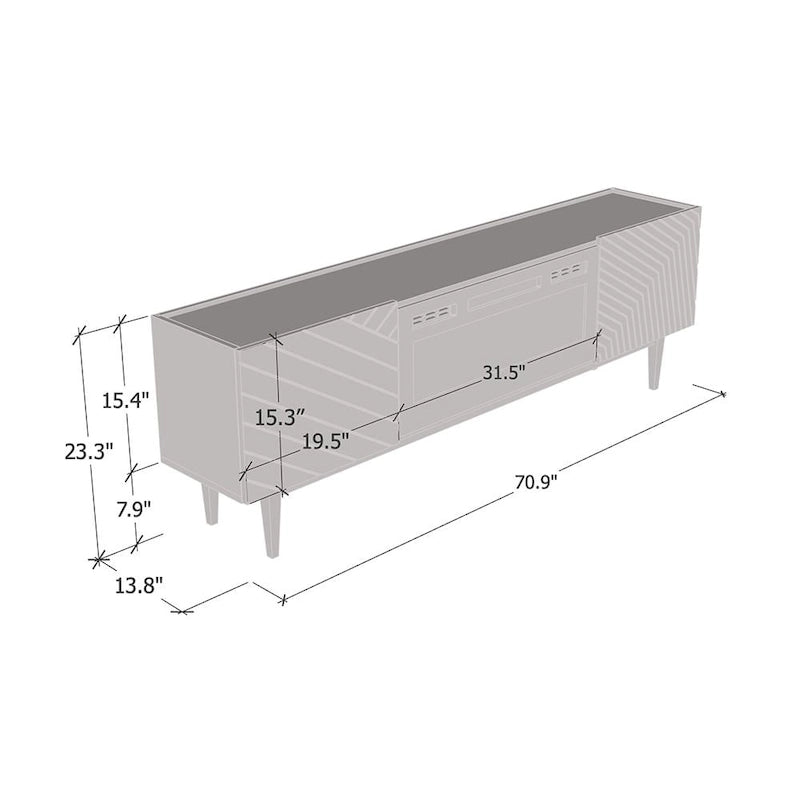 Meuble TV avec cheminée