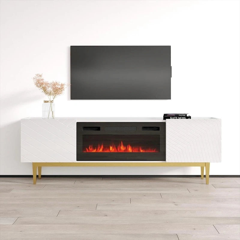 Meuble TV avec cheminée