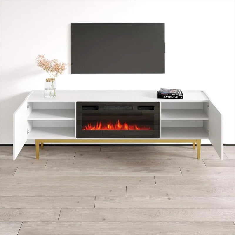Meuble TV avec cheminée