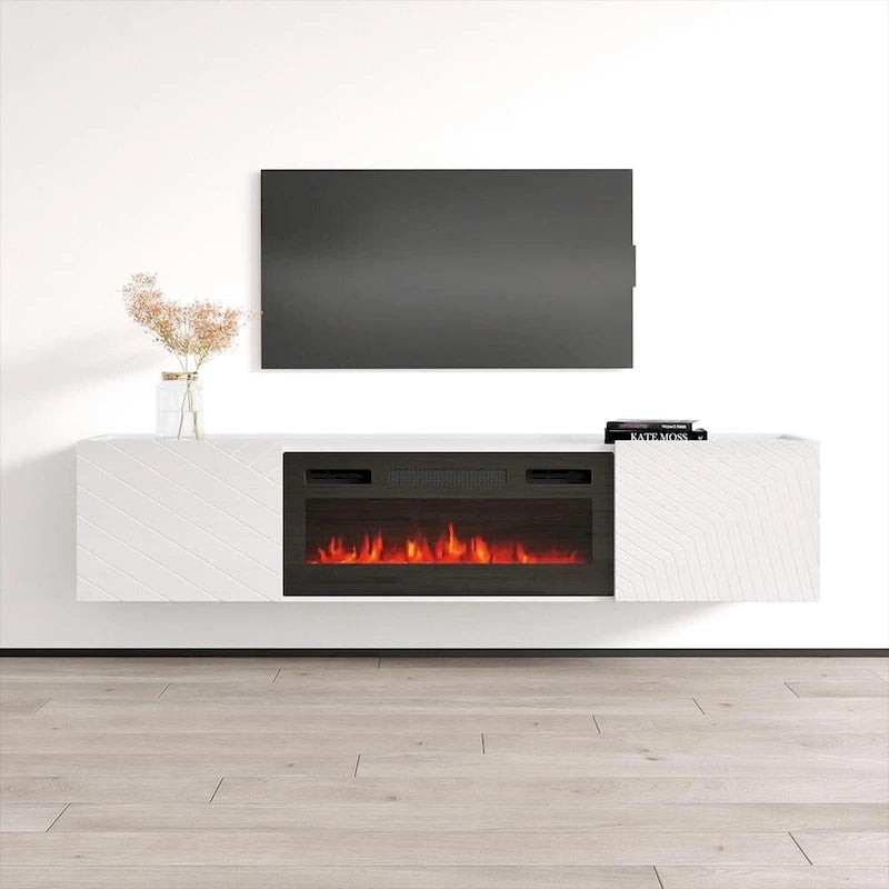 Meuble TV avec cheminée