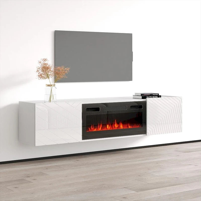 Meuble TV avec cheminée