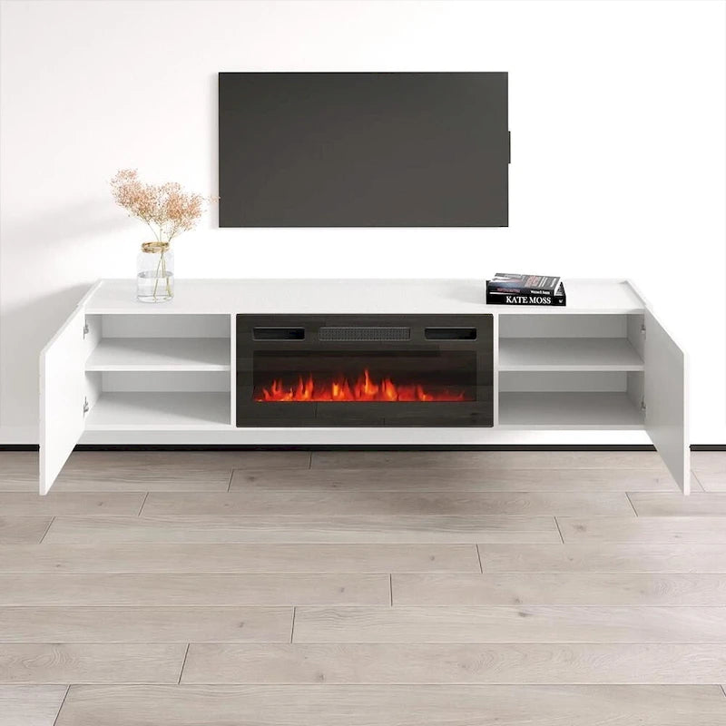 Meuble TV avec cheminée