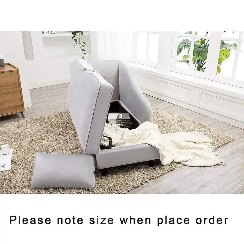Chaise longue moderne d'intérieur avec rangement en tissu