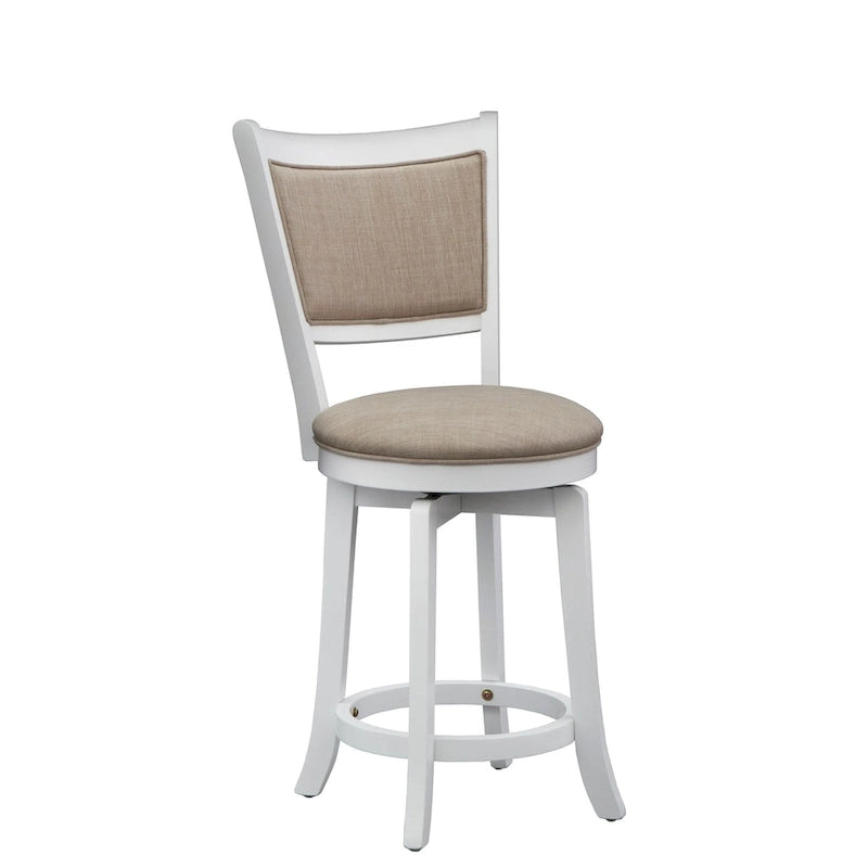 Tabouret de bar pivotant de 61 cm, hauteur comptoir, style campagnard français