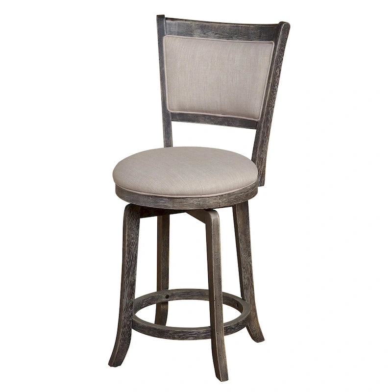 Tabouret de bar pivotant de 61 cm, hauteur comptoir, style campagnard français