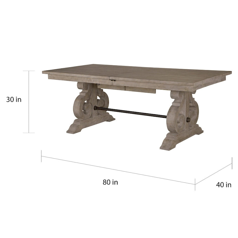 La table de salle à manger gris colombe - gris colombe