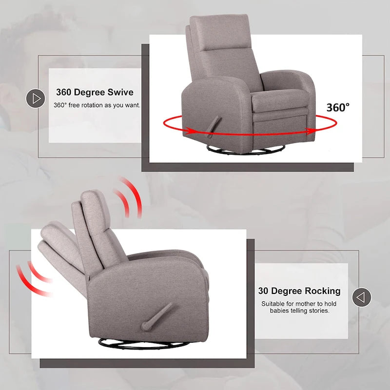 Fauteuil inclinable à bascule Fauteuil inclinable pivotant Fauteuil inclinable pivotant