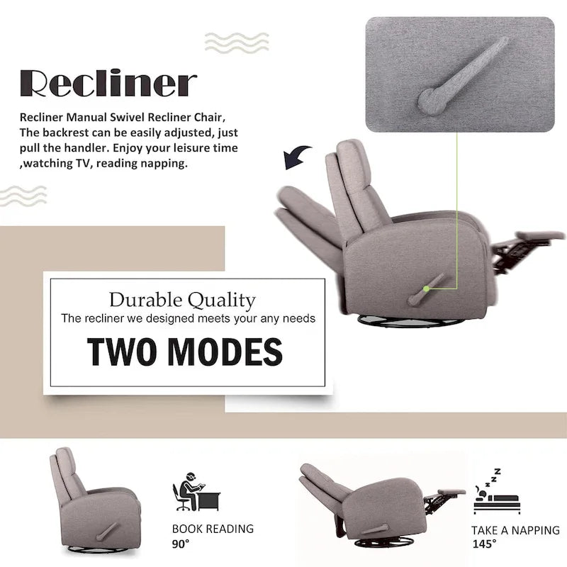 Fauteuil inclinable à bascule Fauteuil inclinable pivotant Fauteuil inclinable pivotant