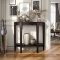 Console demi-lune décorative contemporaine marron à 1 étagère par