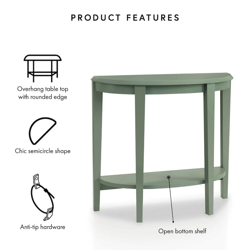 Console demi-lune décorative contemporaine marron à 1 étagère par