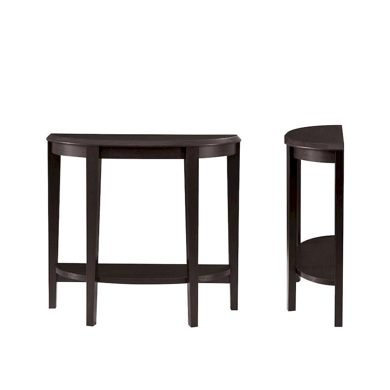 Console demi-lune décorative contemporaine marron à 1 étagère par