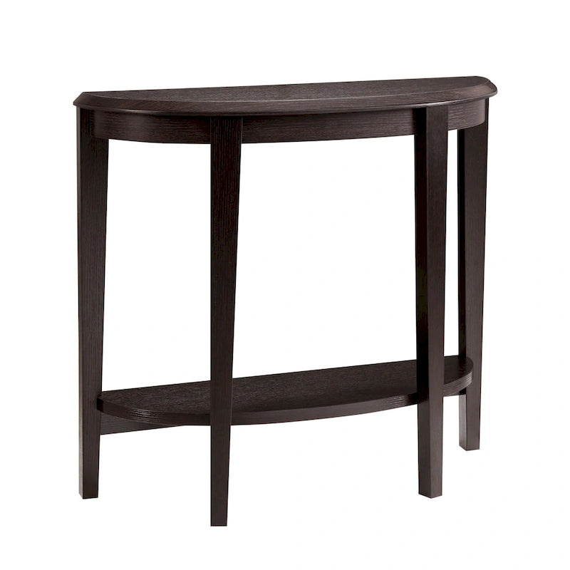 Console demi-lune décorative contemporaine marron à 1 étagère par