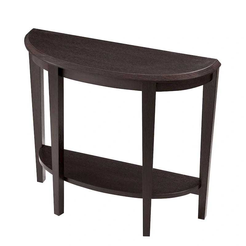 Console demi-lune décorative contemporaine marron à 1 étagère par
