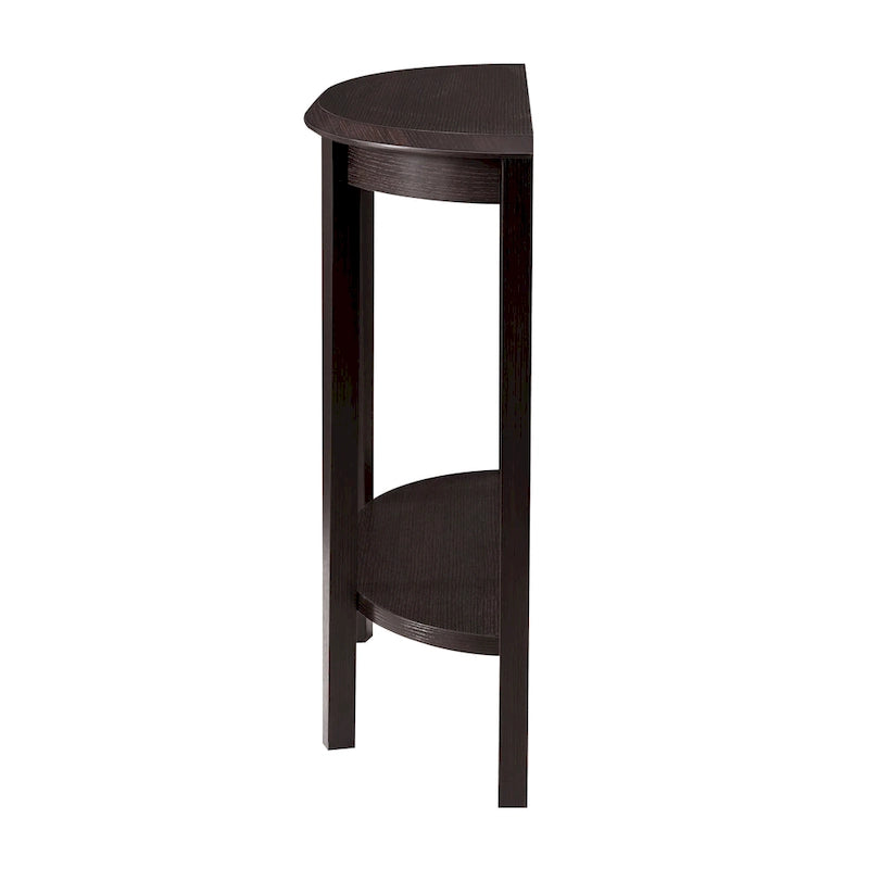 Console demi-lune décorative contemporaine marron à 1 étagère par