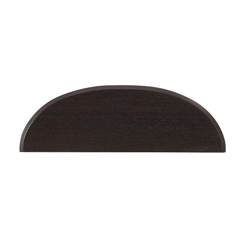 Console demi-lune décorative contemporaine marron à 1 étagère par