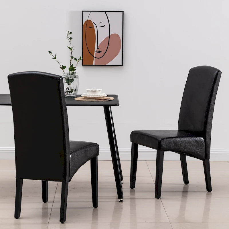 Chaise de salle à manger moderne en similicuir, 2 pièces
