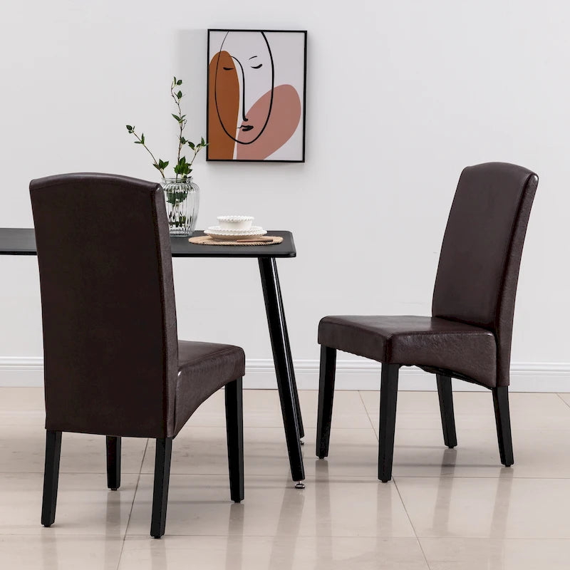 Chaise de salle à manger moderne en similicuir, 2 pièces