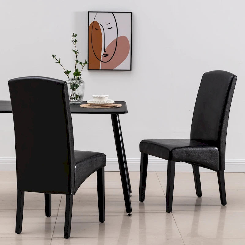 Chaise de salle à manger moderne en similicuir, 2 pièces