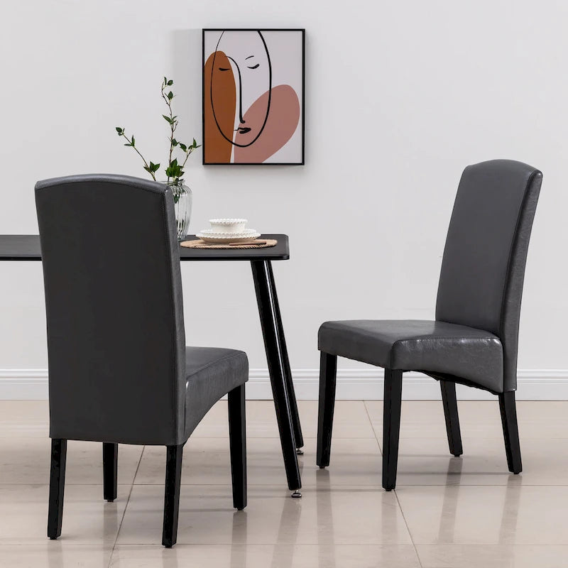 Chaise de salle à manger moderne en similicuir, 2 pièces